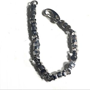 Mens Stainless Steel Bike Biker Chain Link Bracelet Slight Flaw See Photos